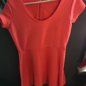 coral mini dress.